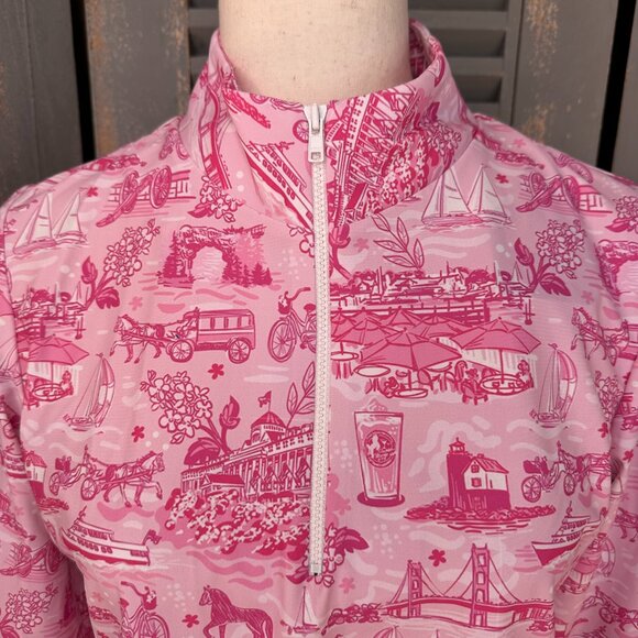 Katherine Way Ana Maria 1/4 Zip Pullover Mackinac Pink Pony Sz S NWT - Picture 2 of 16